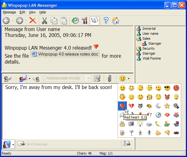 Winpopup LAN messenger